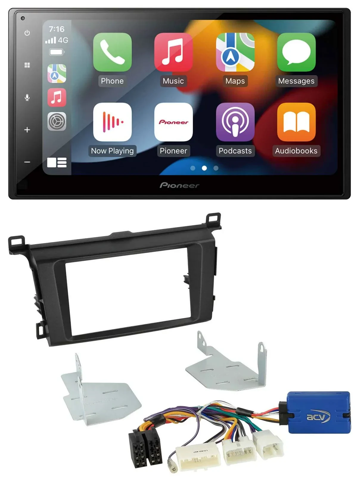 Автомагнитола для Toyota RAV4 (с 2013) Pioneer 2DIN, DAB, Bluetooth, USB, MP3