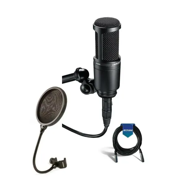 Студийный микрофон Audio-technica AT2020 Black с аксессуарами