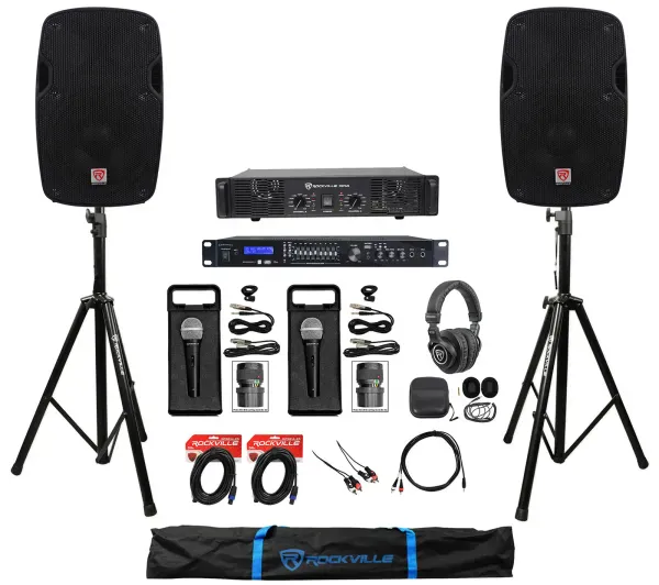 Karaoke Machine+Recording System W/10" Speakers+(2) Mics+Vocal Effects/9-Band EQ