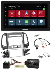 Автомагнитола для Hyundai Santa Fe 3 Blaupunkt 2DIN Bluetooth DAB USB, поддержка управления с руля