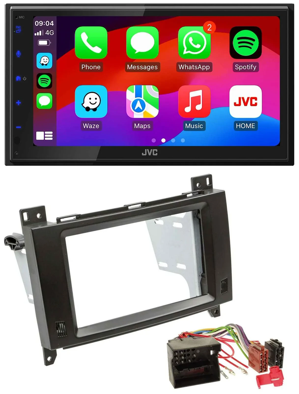 JVC Bluetooth USB MP3 2DIN DAB Autoradio für Mercedes B- A-Klasse 04-12 schwarz