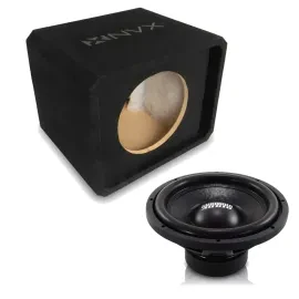 NVX NE121P Single 12" Slot Ported 3/4" MDF Sub Enclosure w/E Series Subwoofer