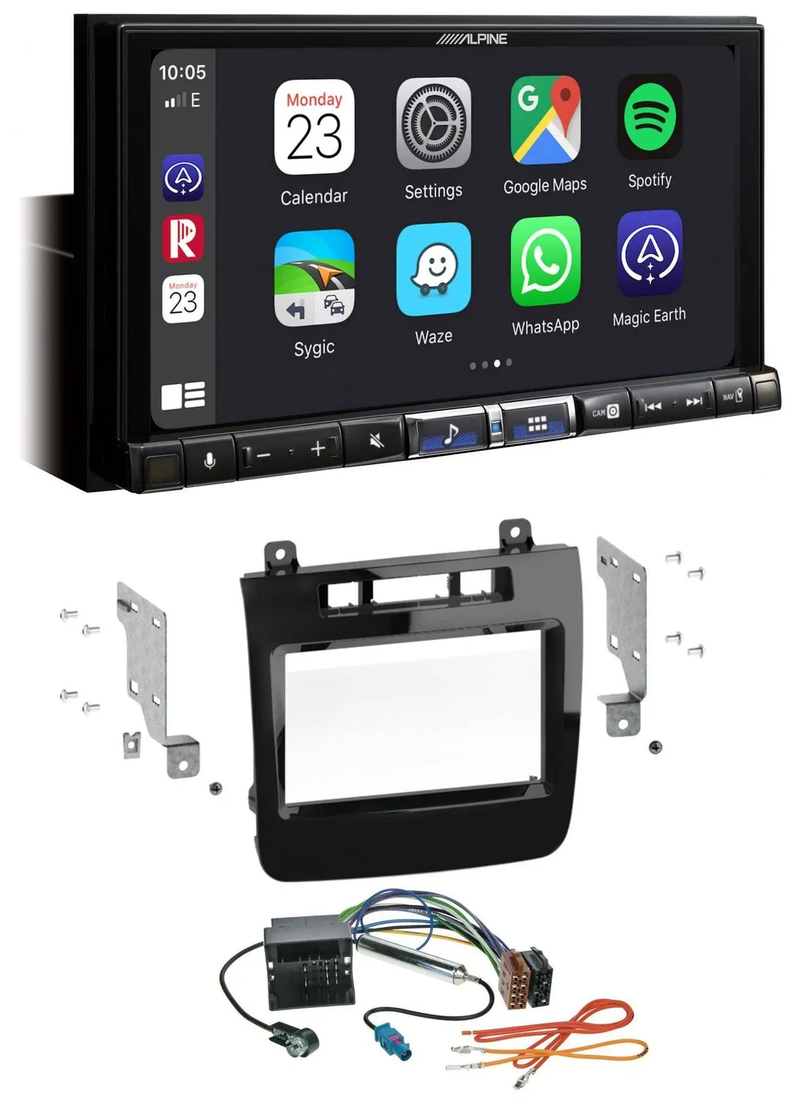 Alpine 2DIN DAB USB MP3 Bluetooth Autoradio für VW Touareg (2010-2014)