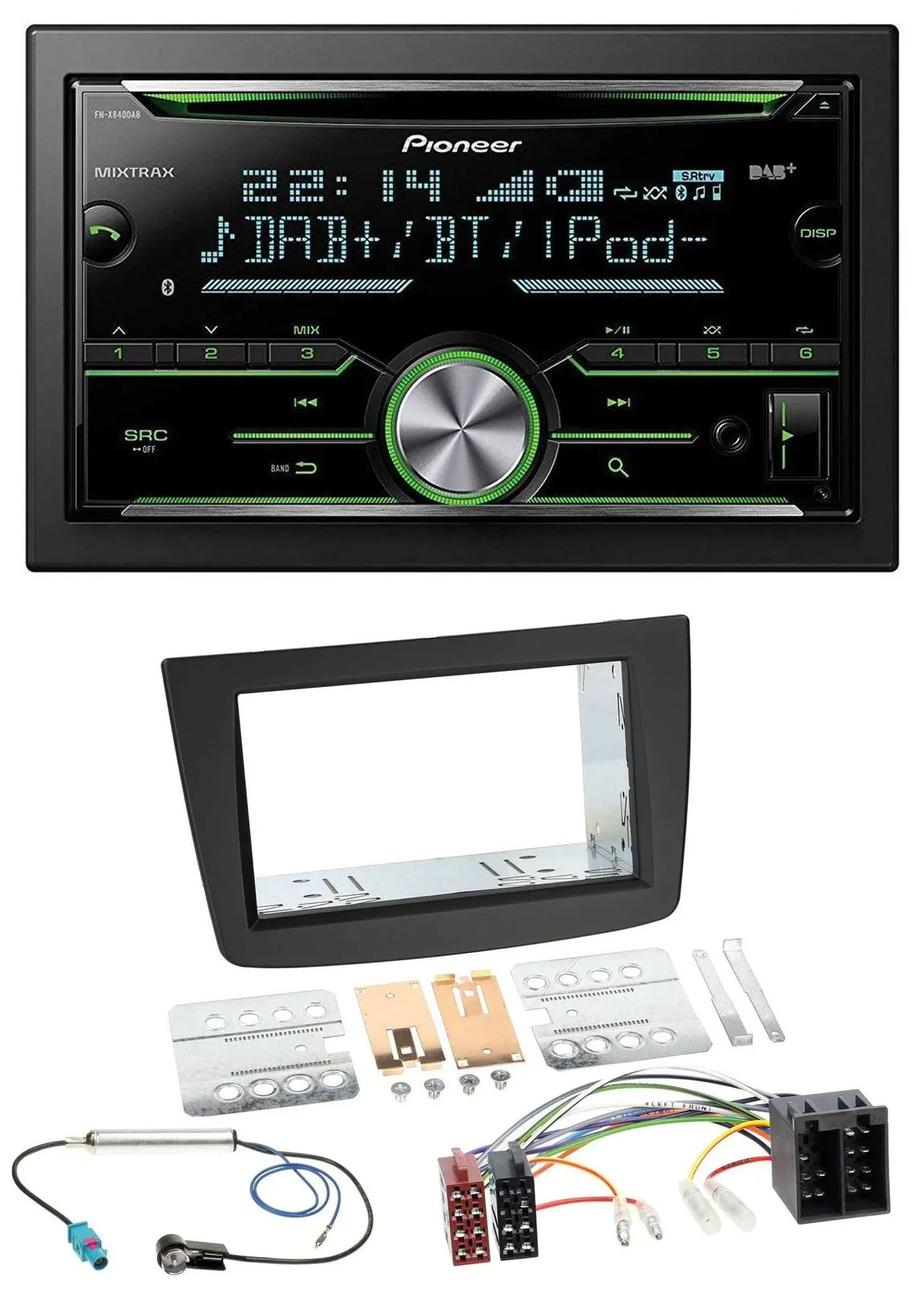 Автомагнитола для Alfa Romeo Mito (2008–2014) Pioneer 2DIN, Bluetooth, MP3, DAB, USB, CD