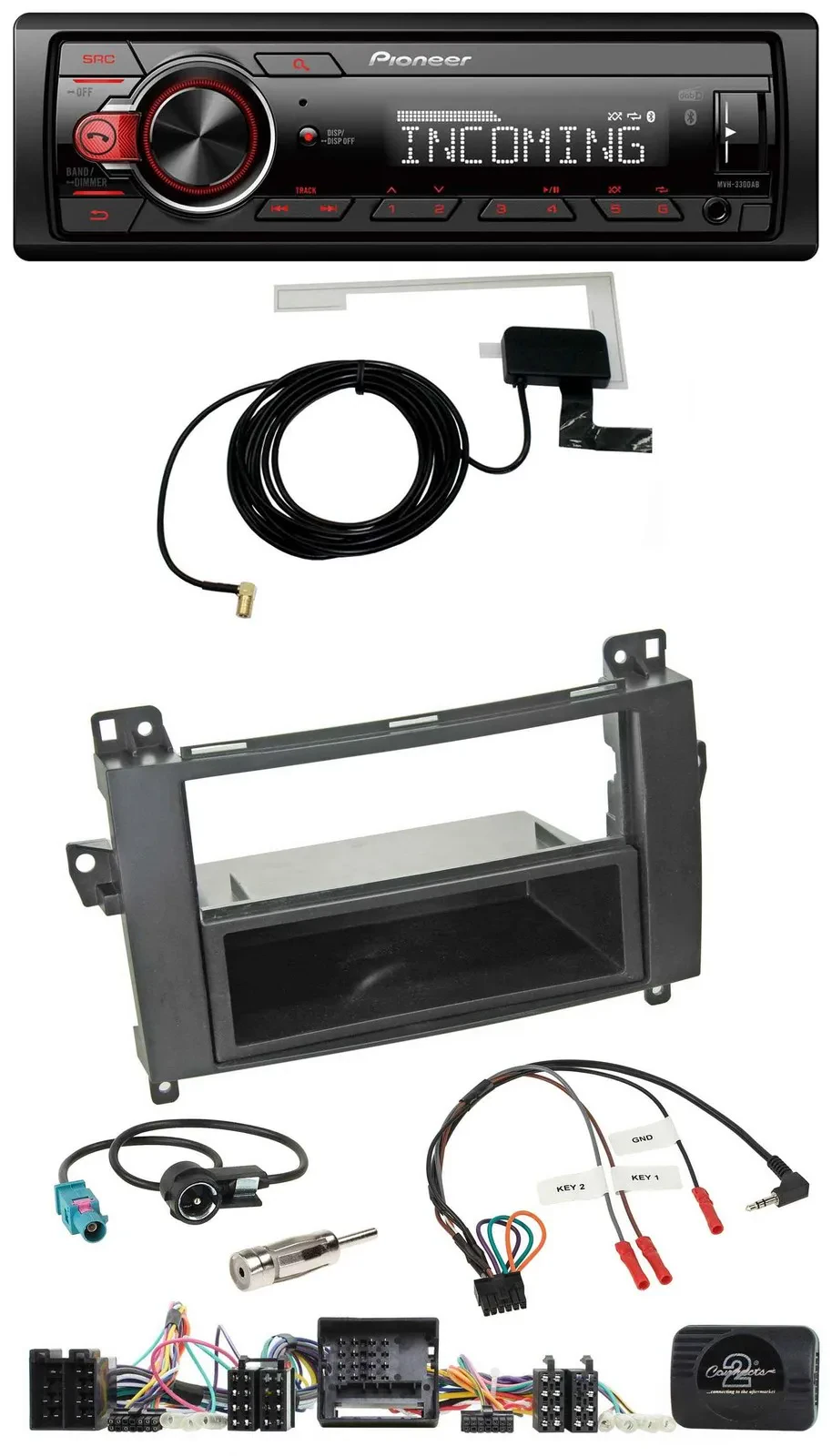 Pioneer USB Lenkrad DAB Bluetooth Autoradio für Mercedes A-Klasse W169 B-Klasse