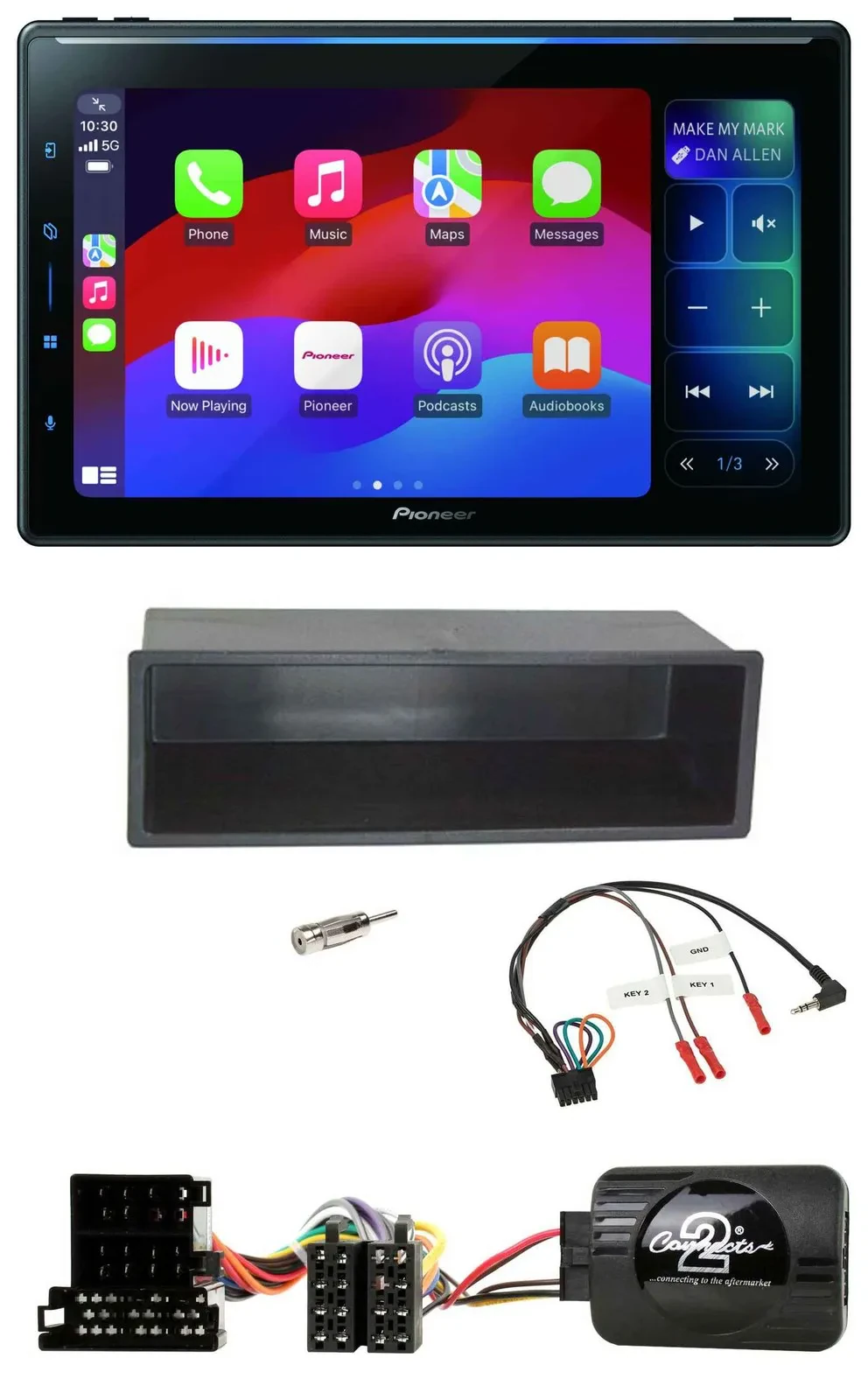 Pioneer Bluetooth DAB Lenkrad USB Autoradio für VW Passat Golf IV Polo schwarz