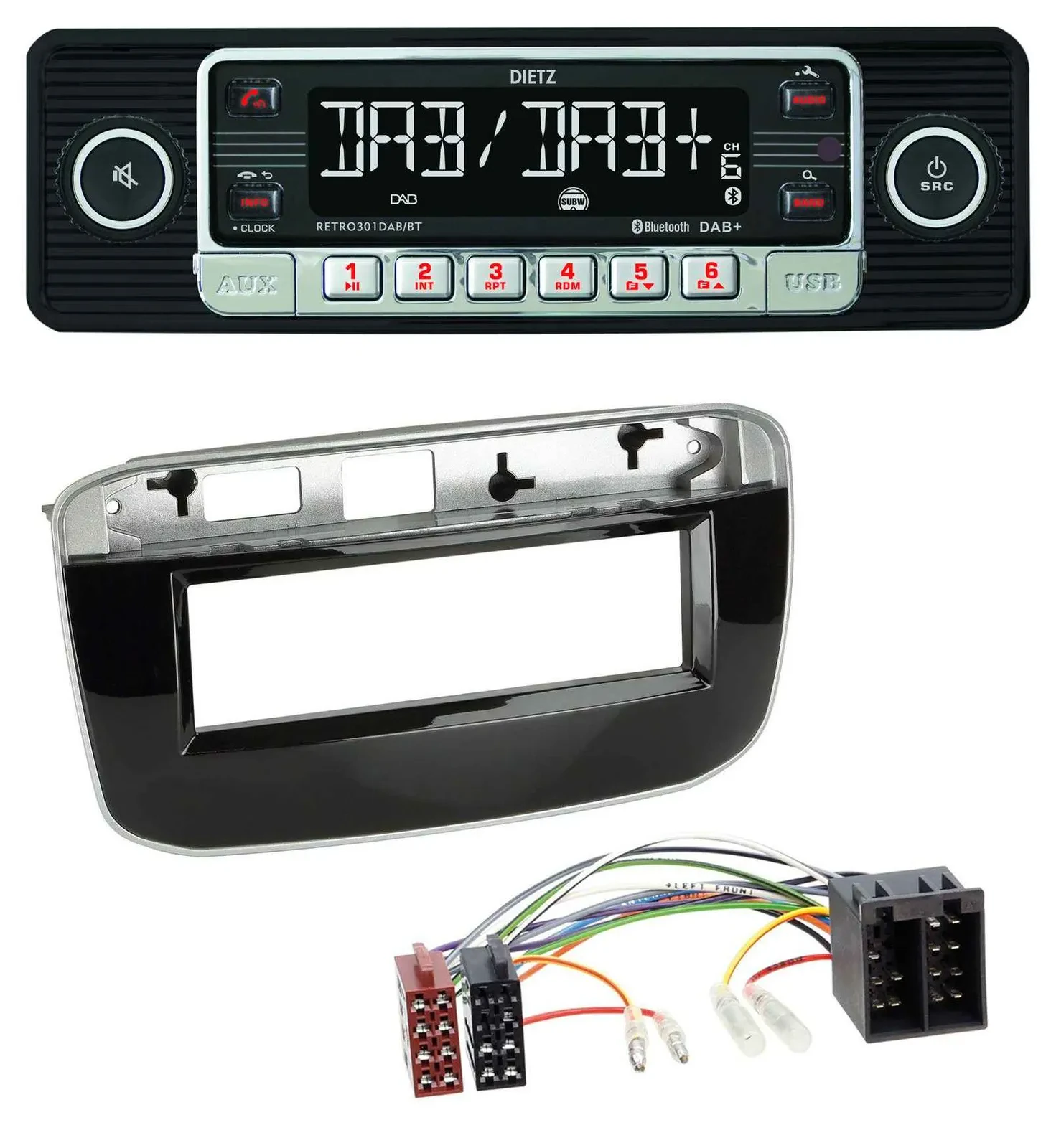 Dietz USB DAB MP3 Bluetooth Autoradio für Fiat Punto Punto Evo (ab 2011)