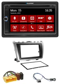 Blaupunkt Bluetooth DAB 2DIN USB DVD MP3 Autoradio für Mazda 6 08-12 schwarz-sil