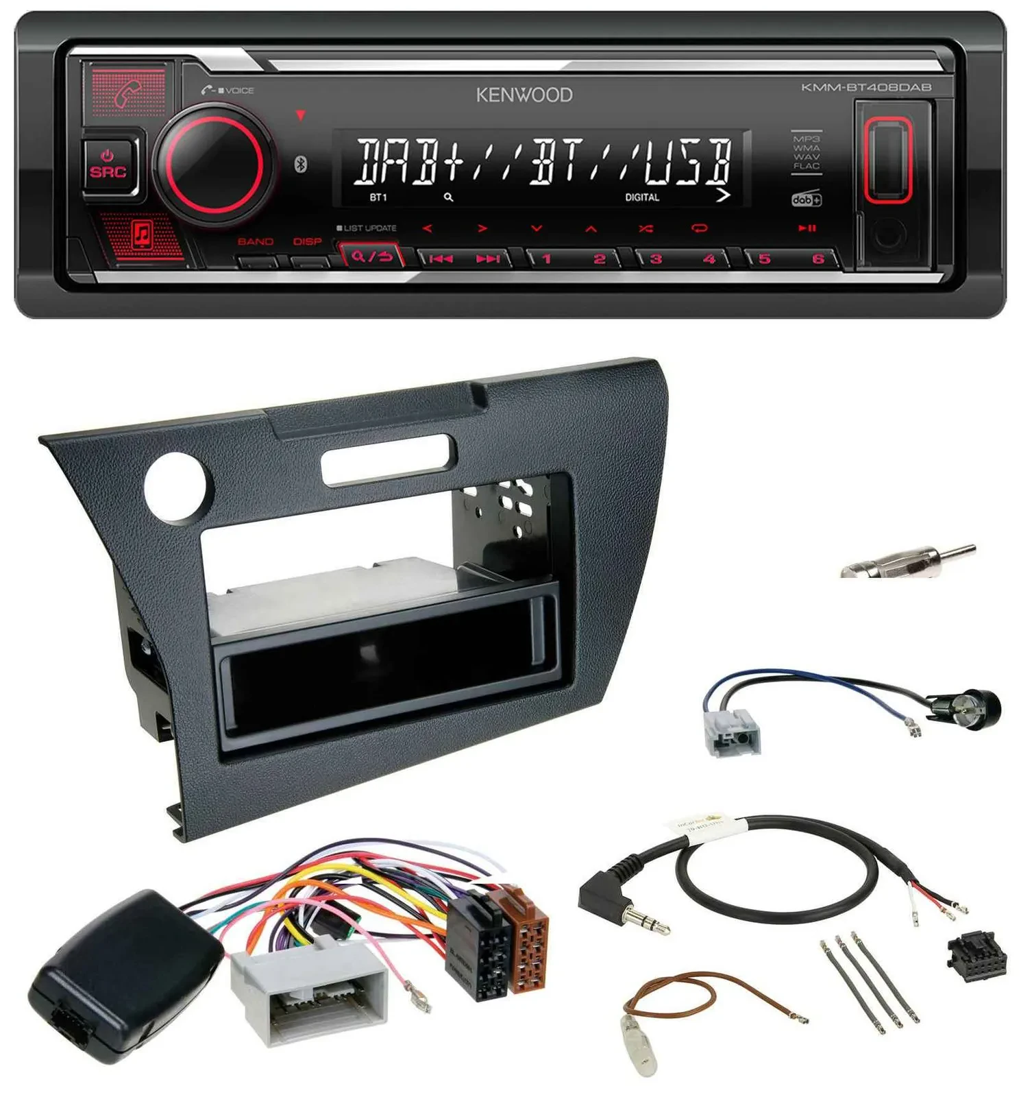 Kenwood Lenkrad Bluetooth USB DAB Autoradio für Honda CR-Z 2010-2013