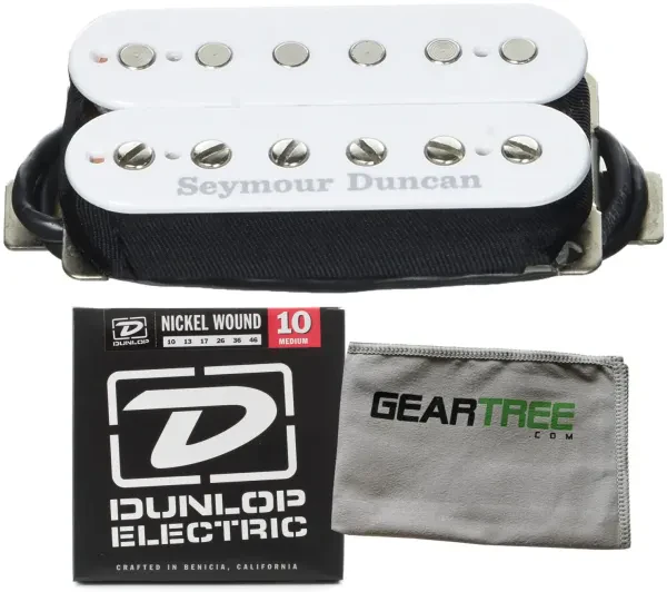 Seymour Duncan SH-4 JB Model Humbucker Pickup (White) w/ Geartree Cloth and Pack