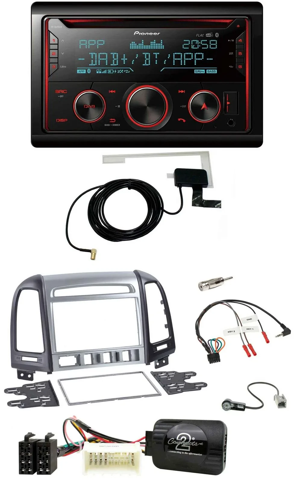 Автомагнитола для Hyundai Santa Fe 4 Pioneer 2DIN DAB USB CD Bluetooth