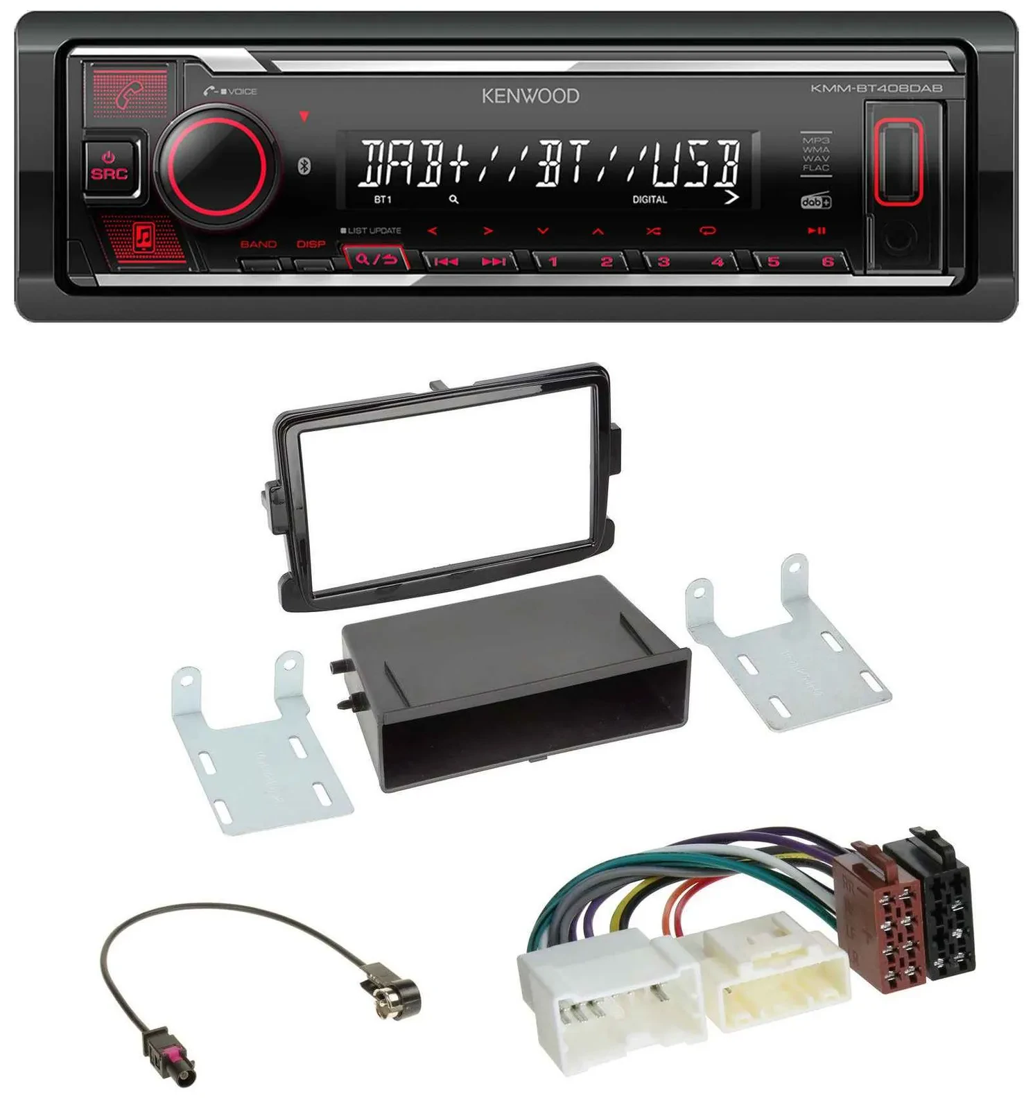 Kenwood MP3 Bluetooth USB DAB Autoradio für Dacia Lodgy Sandero Opel Vivaro
