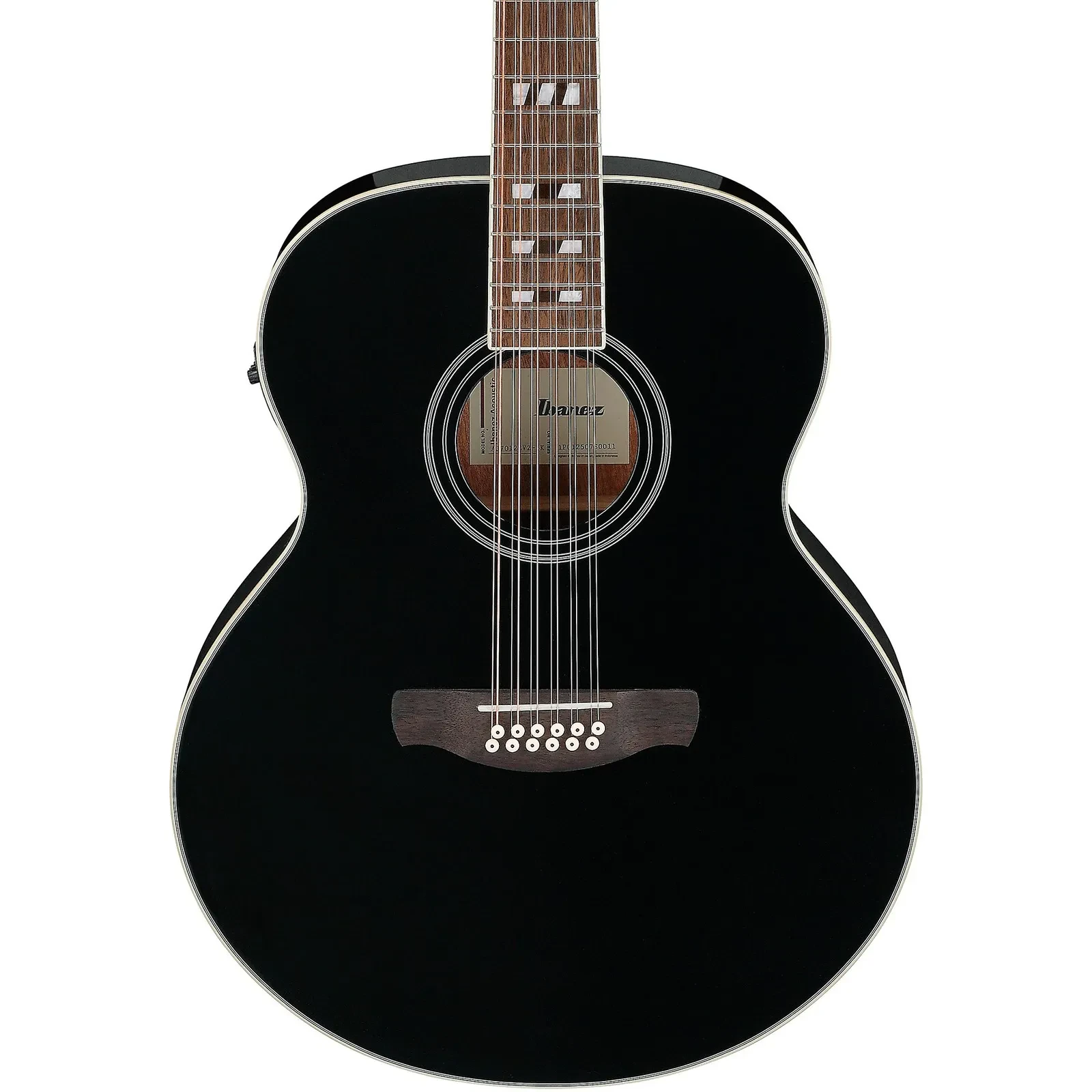 Ibanez AJ7012M1E Artwood Jumbo 12-S Acoustic-Electric Guitar Solid Spruce, Black