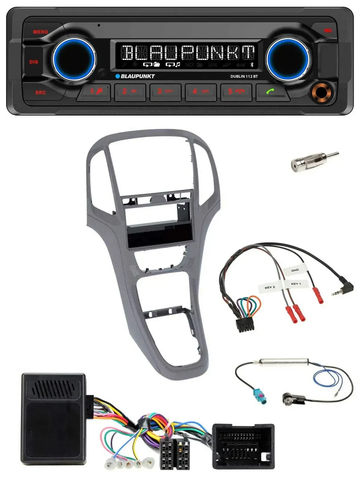 Blaupunkt MP3 Bluetooth USB Lenkrad Autoradio für Opel Astra J ab 2009 Titan gra