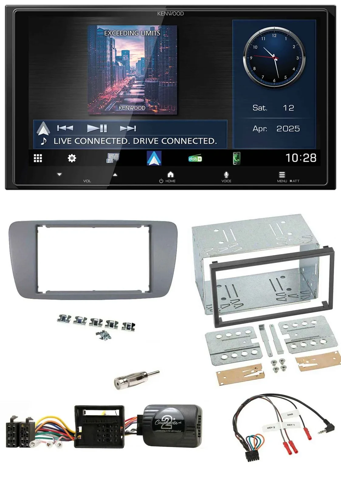 Kenwood Bluetooth 2DIN USB DAB Lenkrad Autoradio für Seat Ibiza ab 08 conemaragr