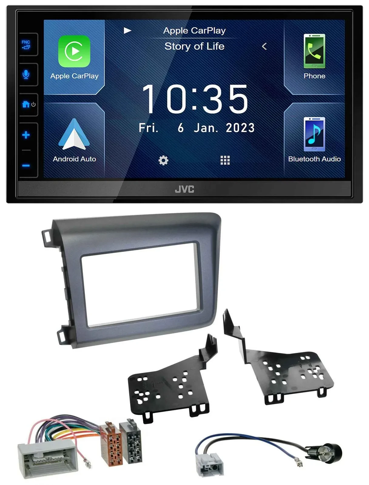 JVC DAB Bluetooth MP3 USB 2DIN Autoradio für Honda Civic US Modelle 2012-2015