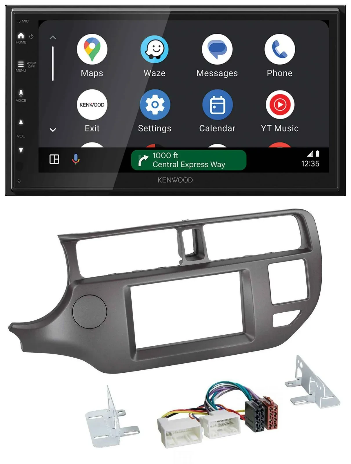 Автомагнитола для Kia Rio UB 11–14 Kenwood 2DIN DAB, Bluetooth, USB, MP3, цвет антрацит