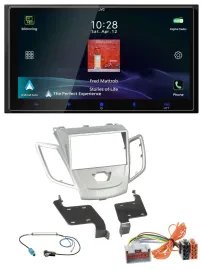 JVC USB Bluetooth 2DIN DAB MP3 Autoradio für Ford Fiesta 08-10 silber