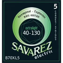 Струны для бас-гитары Savarez B70XL5 Hexagonal Explosion Extra Light 40-130