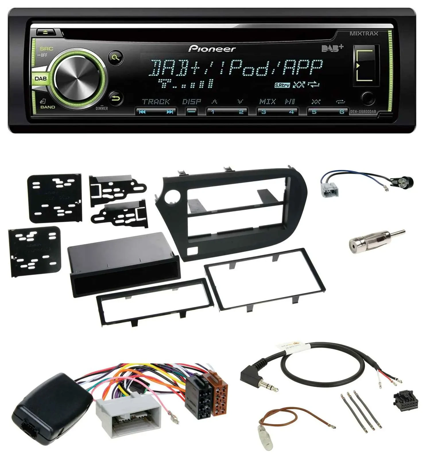Автомагнитола Pioneer DAB USB MP3 CD для Honda Insight ZE2 2009–2013 с поддержкой кнопок на руле