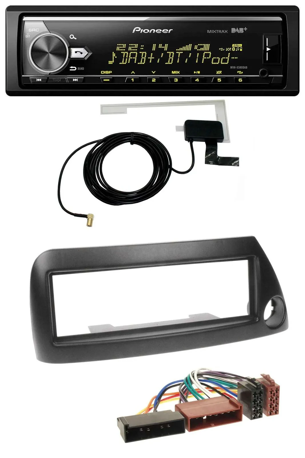 Pioneer Bluetooth DAB USB MP3 Autoradio für Ford Ka (bis 2008) - schwarz