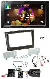 JVC DAB Lenkrad 2DIN Bluetooth USB Autoradio für Fiat Doblo Mini-ISO ab 2015 sch