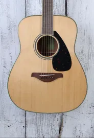 Yamaha FG820 Dreadnought Acoustic Guitar Solid Spruce Top Natural Gloss Finish