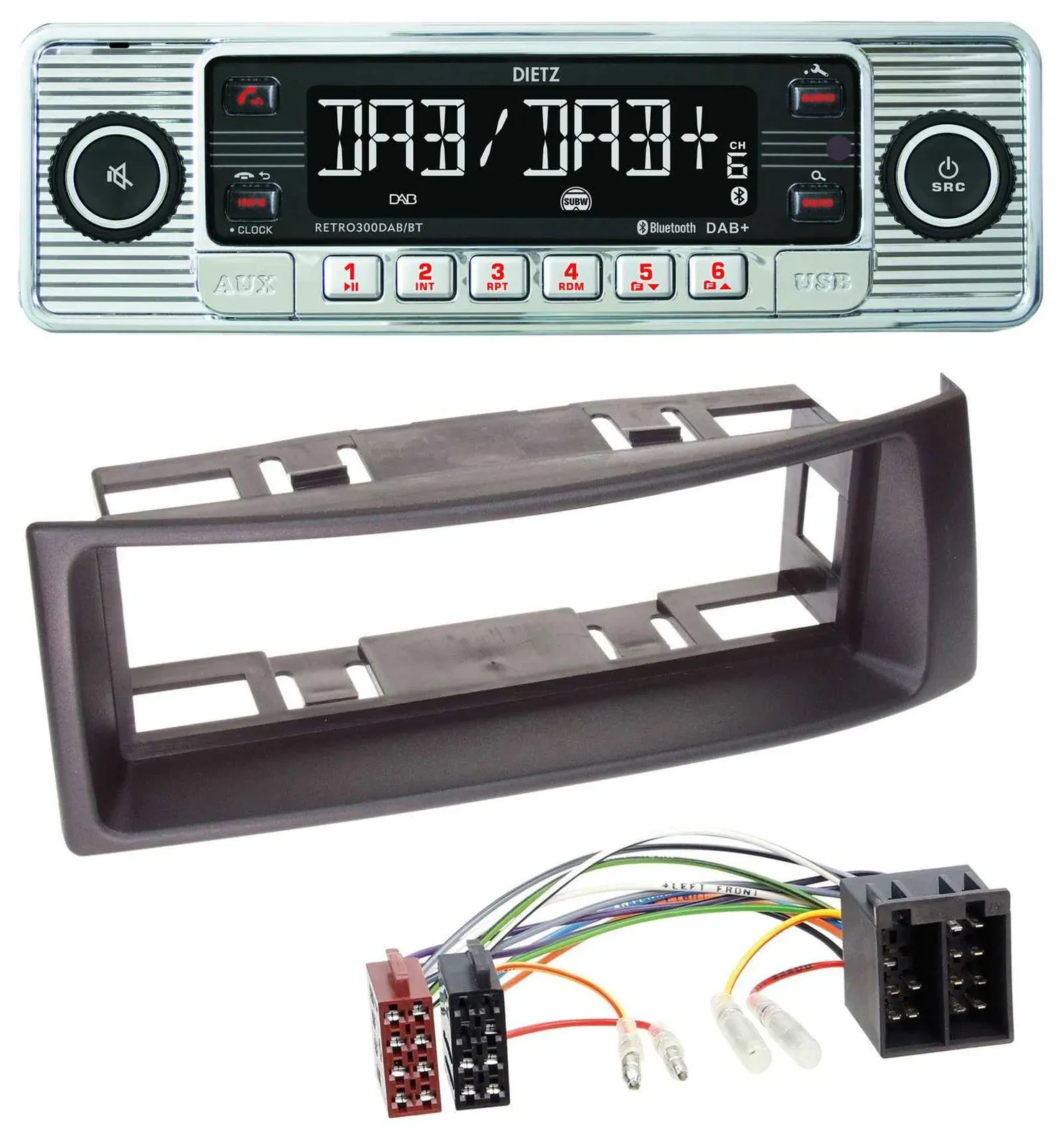 Dietz Bluetooth MP3 DAB USB Autoradio für Renault Megane Scenic bis 03 schwarz