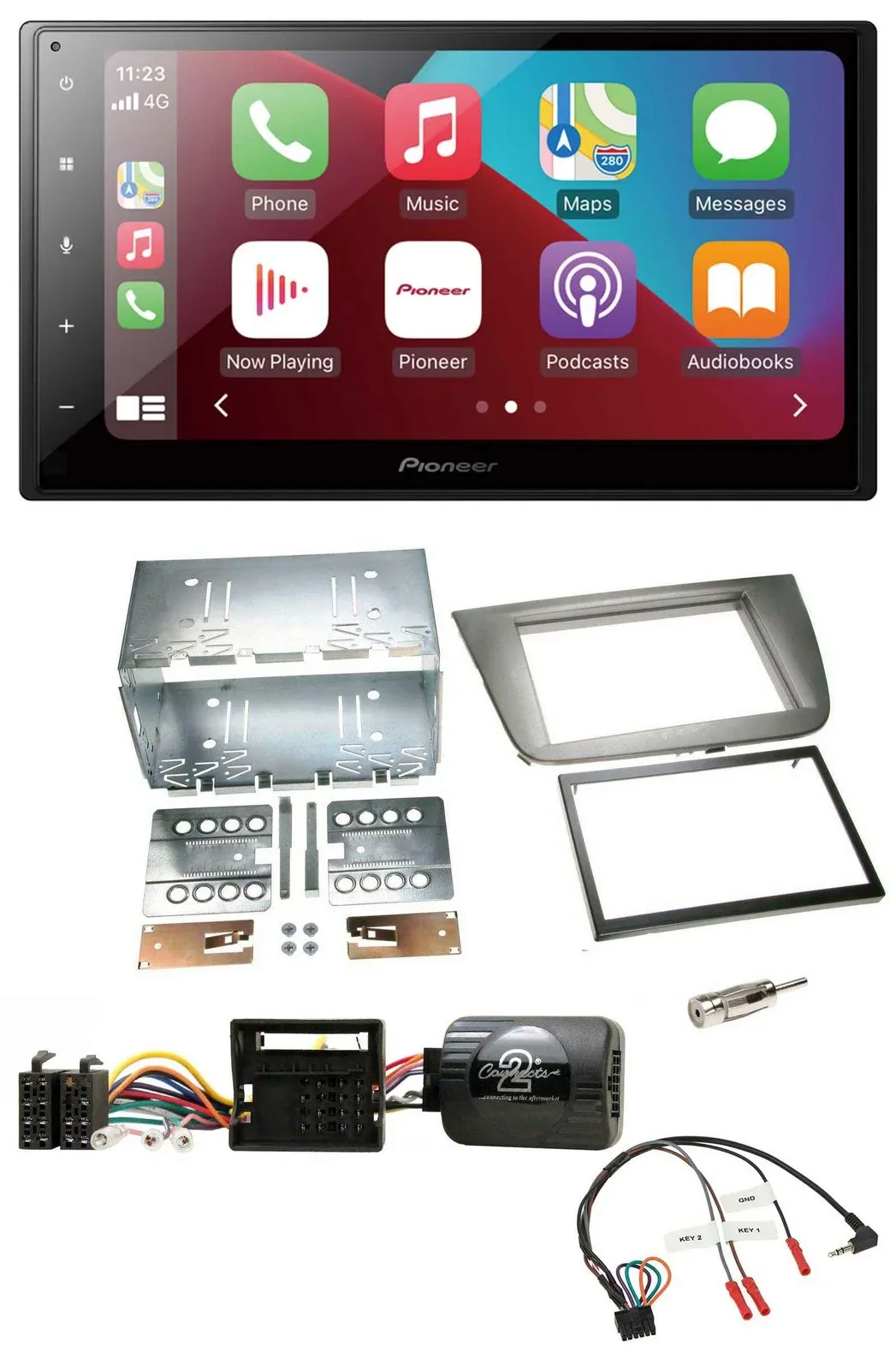 Pioneer USB Lenkrad DAB 2DIN Bluetooth Autoradio für Seat Altea Altea XL Toledo