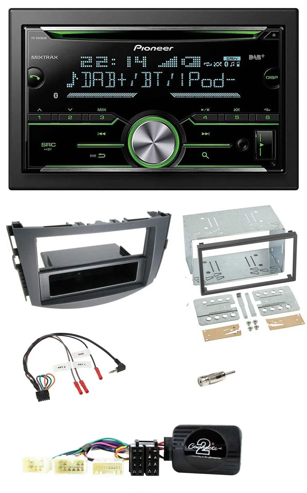 Pioneer Bluetooth Lenkrad DAB 2DIN USB CD Autoradio für Toyota RAV 4 2006-2011