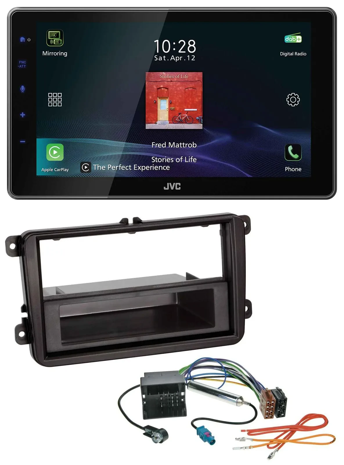 JVC DAB MP3 Bluetooth USB Autoradio für VW Caddy Golf V VI Jetta ab 03