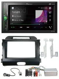 Автомагнитола для Kia Sportage III (2010–2015) Pioneer 2-DIN, DAB, USB, Bluetooth, чёрная