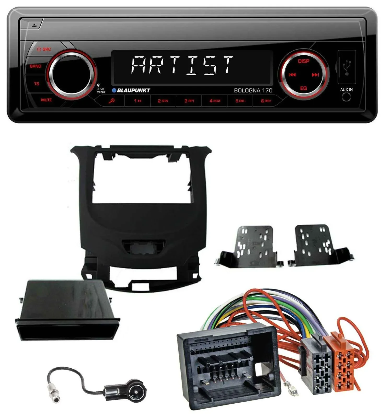 Blaupunkt SD USB 1DIN MP3 AUX Autoradio für Chevrolet Cruze ab 2016 Klavierlack/