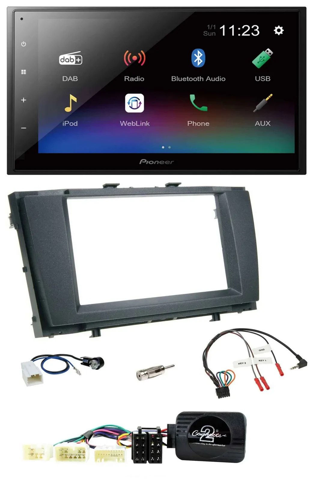 Pioneer USB Bluetooth DAB 2DIN Lenkrad Autoradio für Toyota Avensis 2009-2011