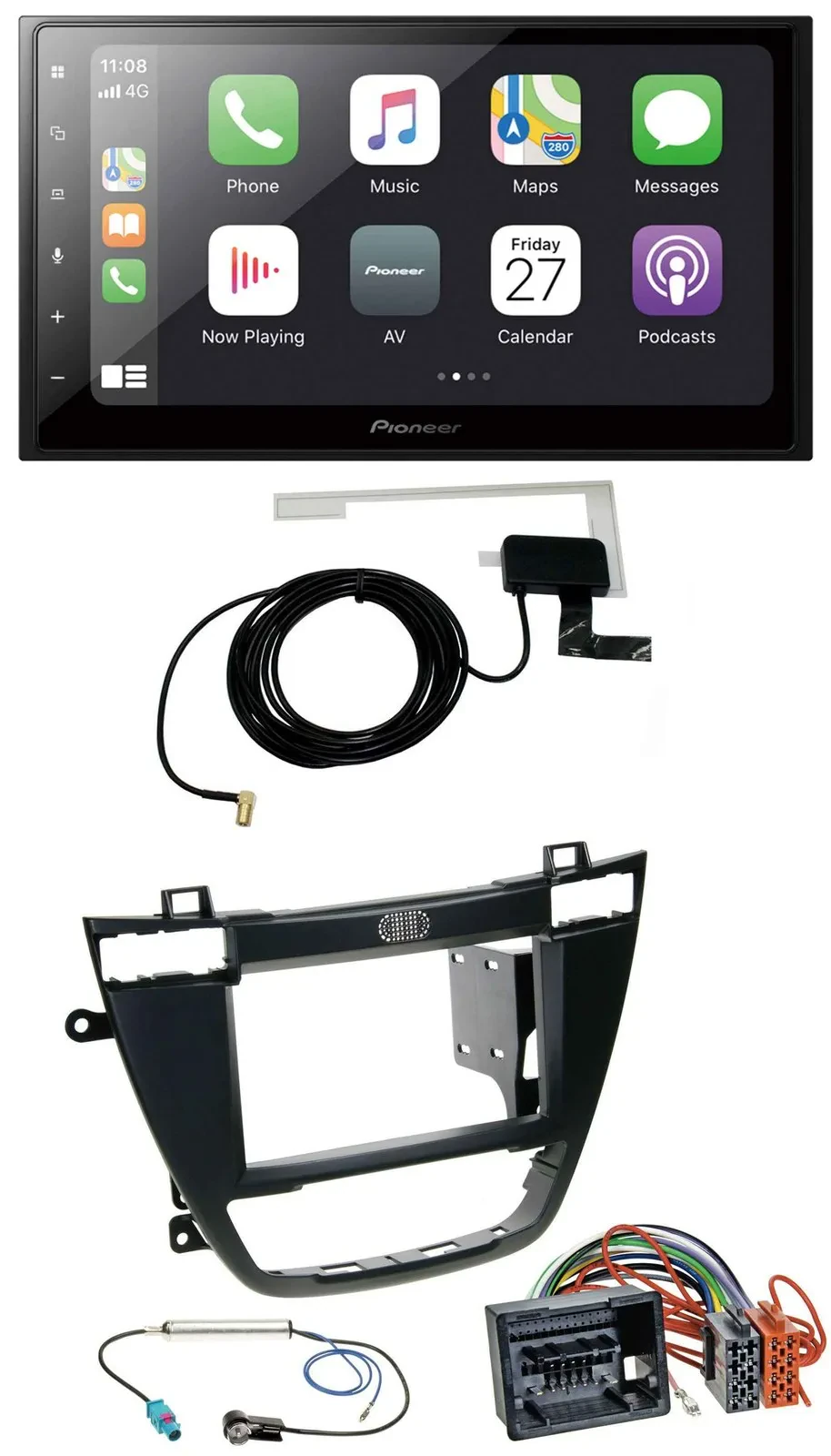 Pioneer USB MP3 2DIN Bluetooth DAB Autoradio für Opel Insignia 08-13 schwarz