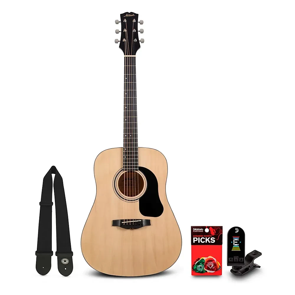 Mitchell Launch D75S Starter Dreadnought Acoustic Guitar With Accessories