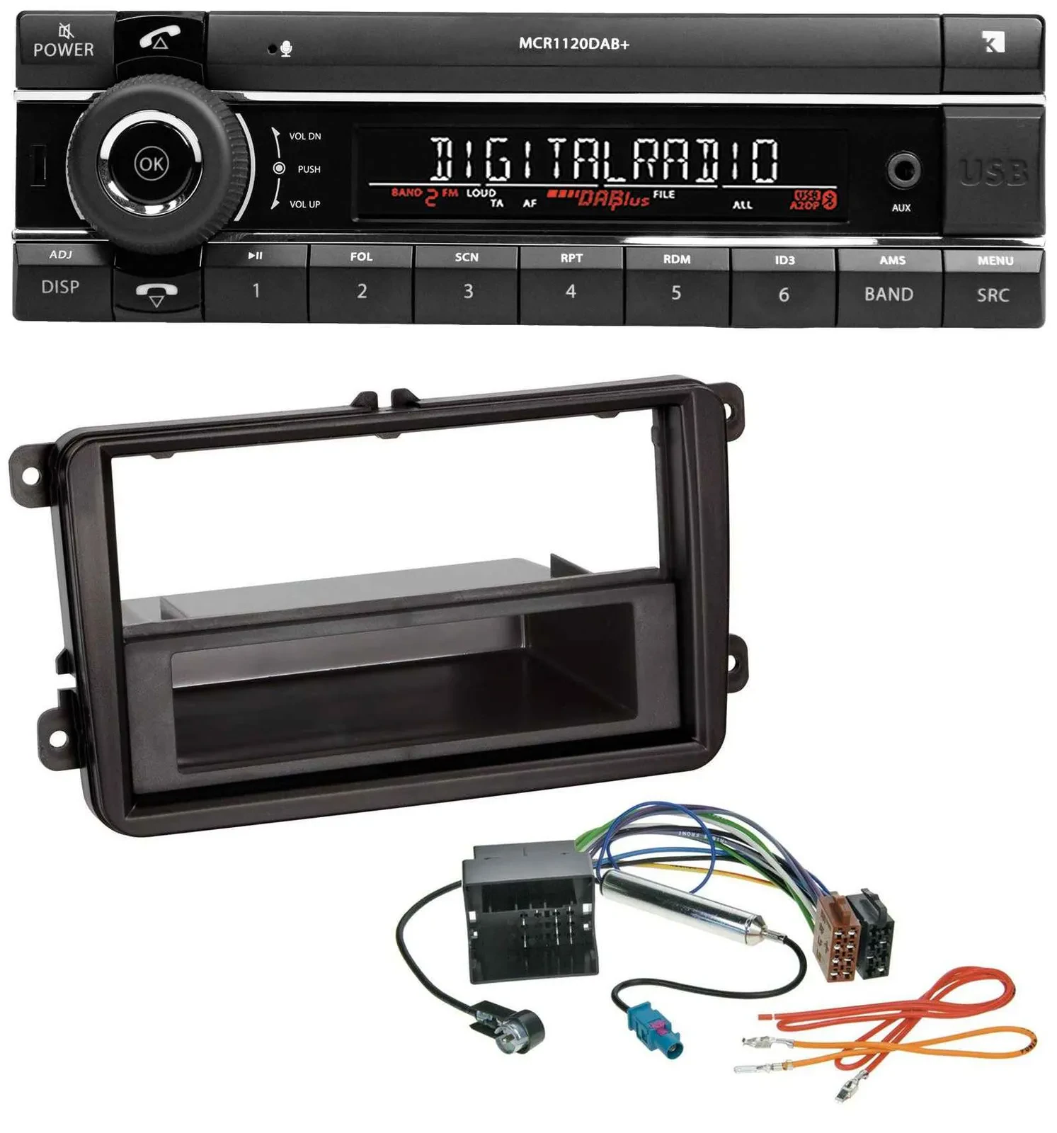 Kienzle Bluetooth MP3 USB DAB Autoradio für VW Amarok, Beetle, EOS (ab 06)