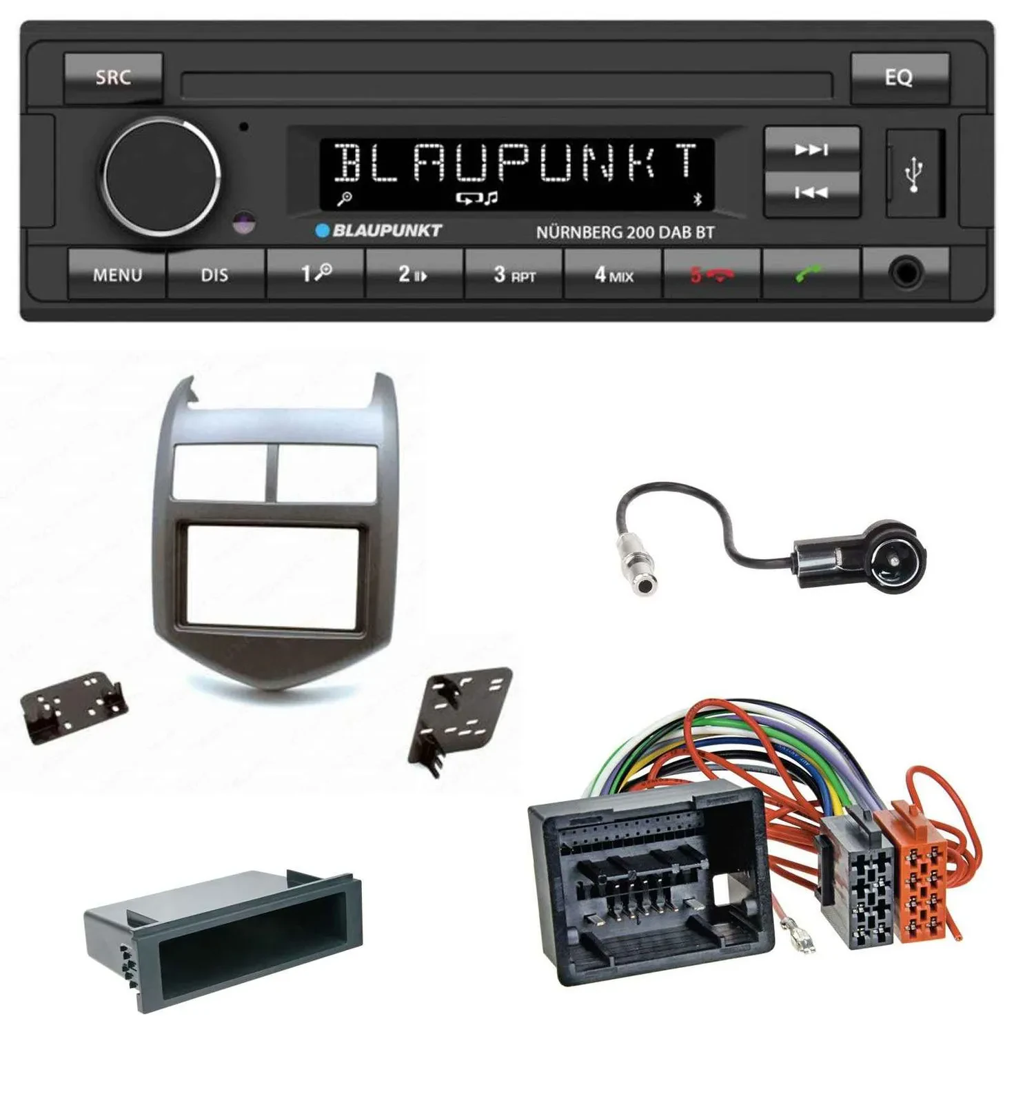 Автомагнитола Blaupunkt USB DAB MP3 Bluetooth для Chevrolet Aveo/Sonic (с 2011) темный