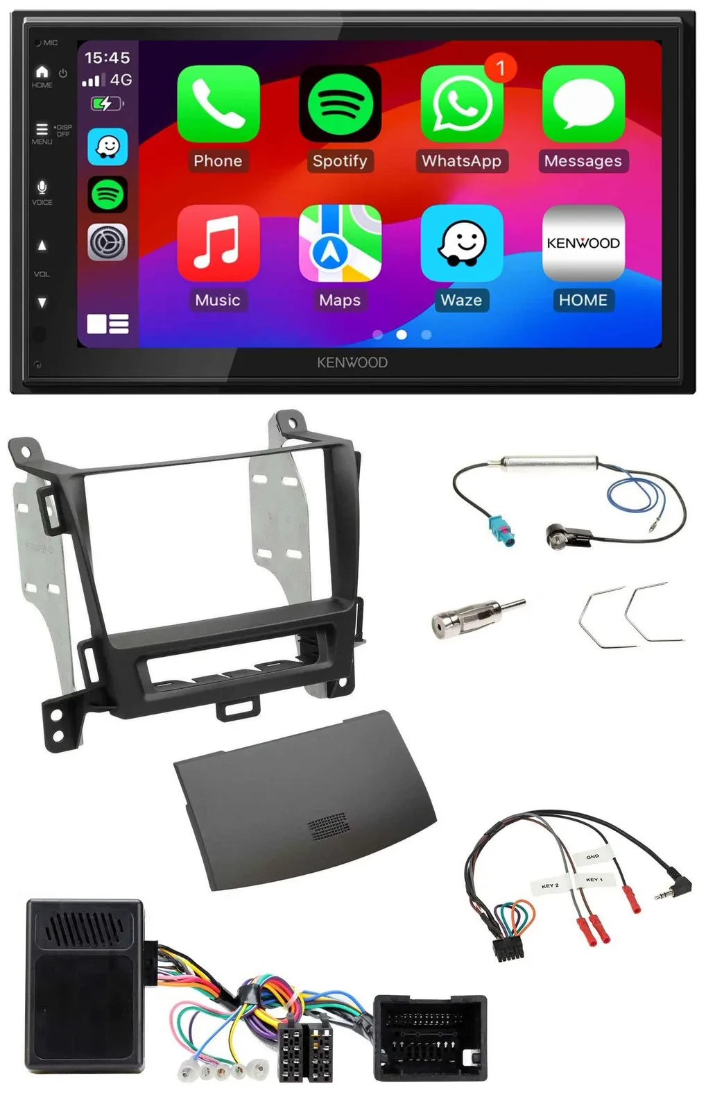 Автомагнитола Kenwood 2 DIN USB DAB Bluetooth для Opel Zafira (с 2013), черный