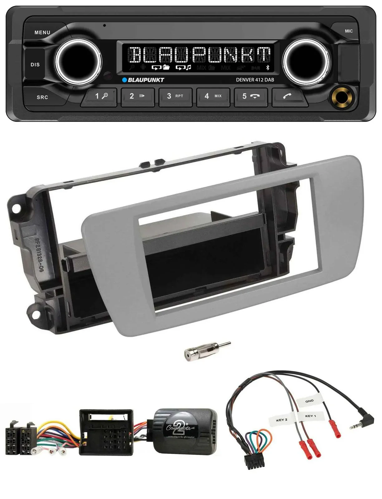 Blaupunkt Bluetooth DAB Lenkrad USB Autoradio für Seat Ibiza dublingrau