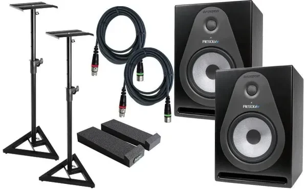 Samson Resolv SE8 Studio Monitor (pair) / MoPads / Stands & Cable Bundle