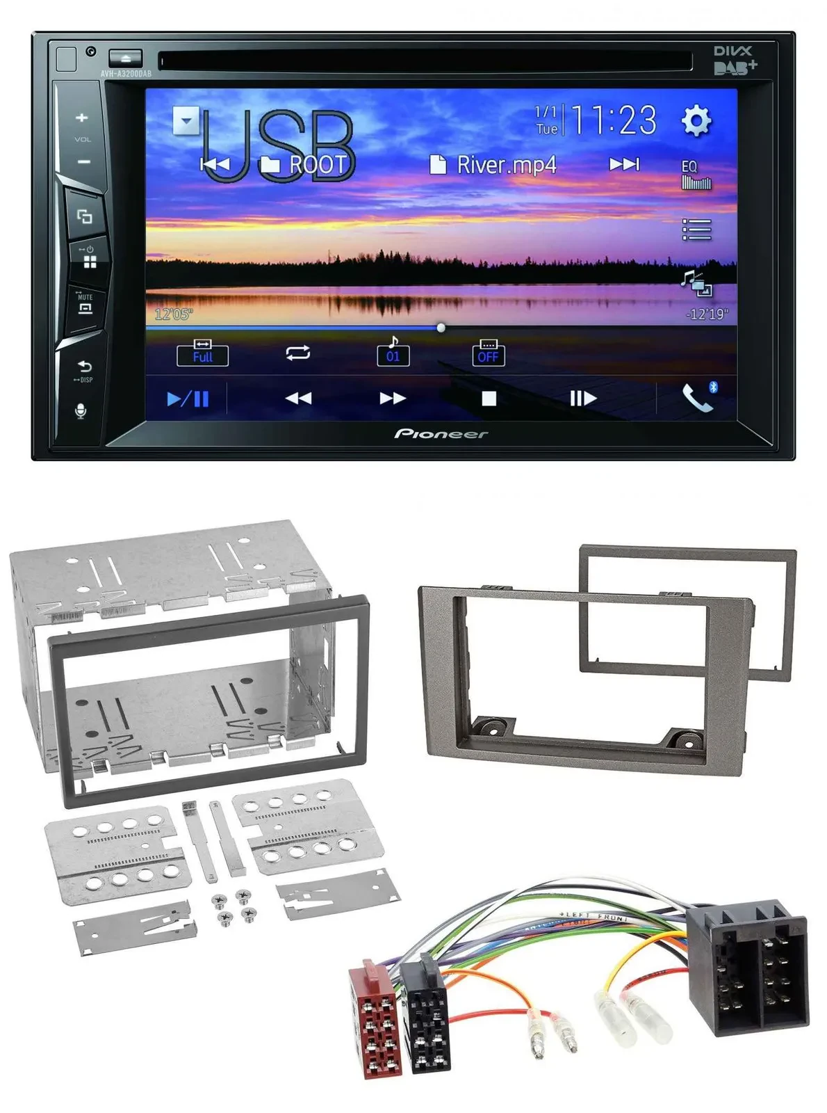 Автомагнитола для Iveco Daily (2006–2014) Pioneer 2-DIN Bluetooth USB DVD DAB MP3 серебристая