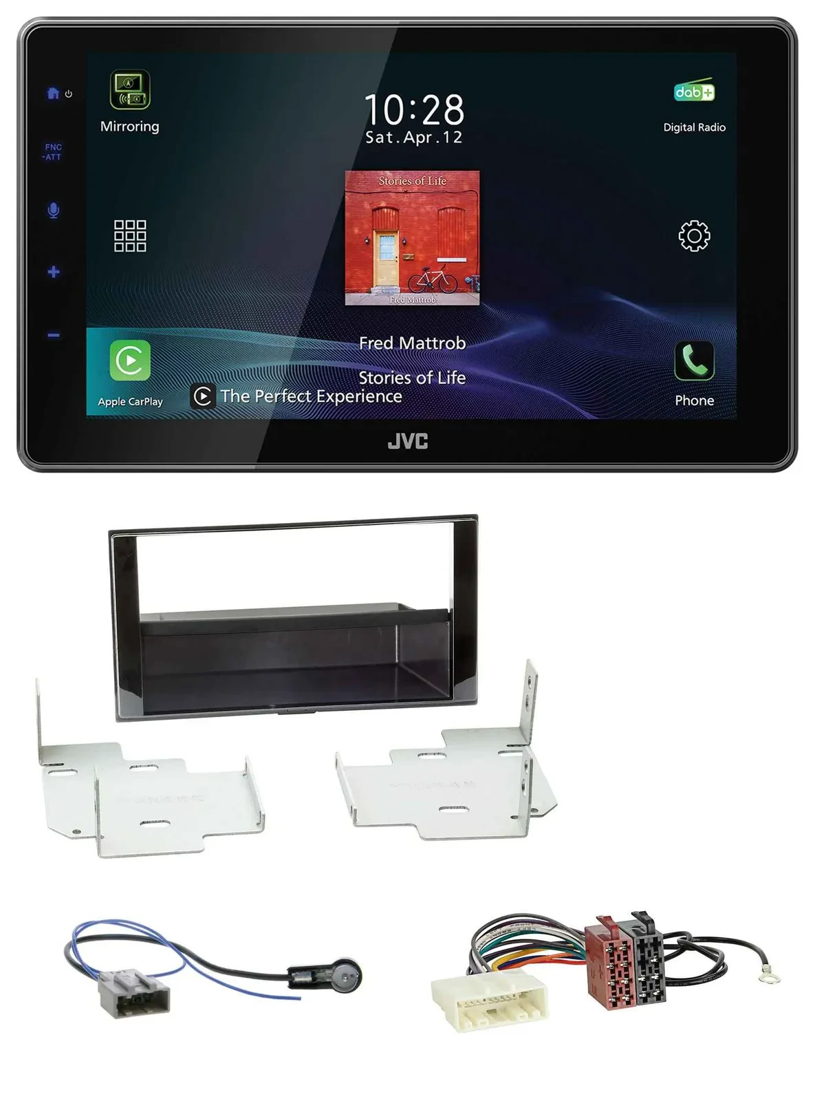 JVC DAB MP3 Bluetooth USB Autoradio für Nissan Micra (2013-2017) piano