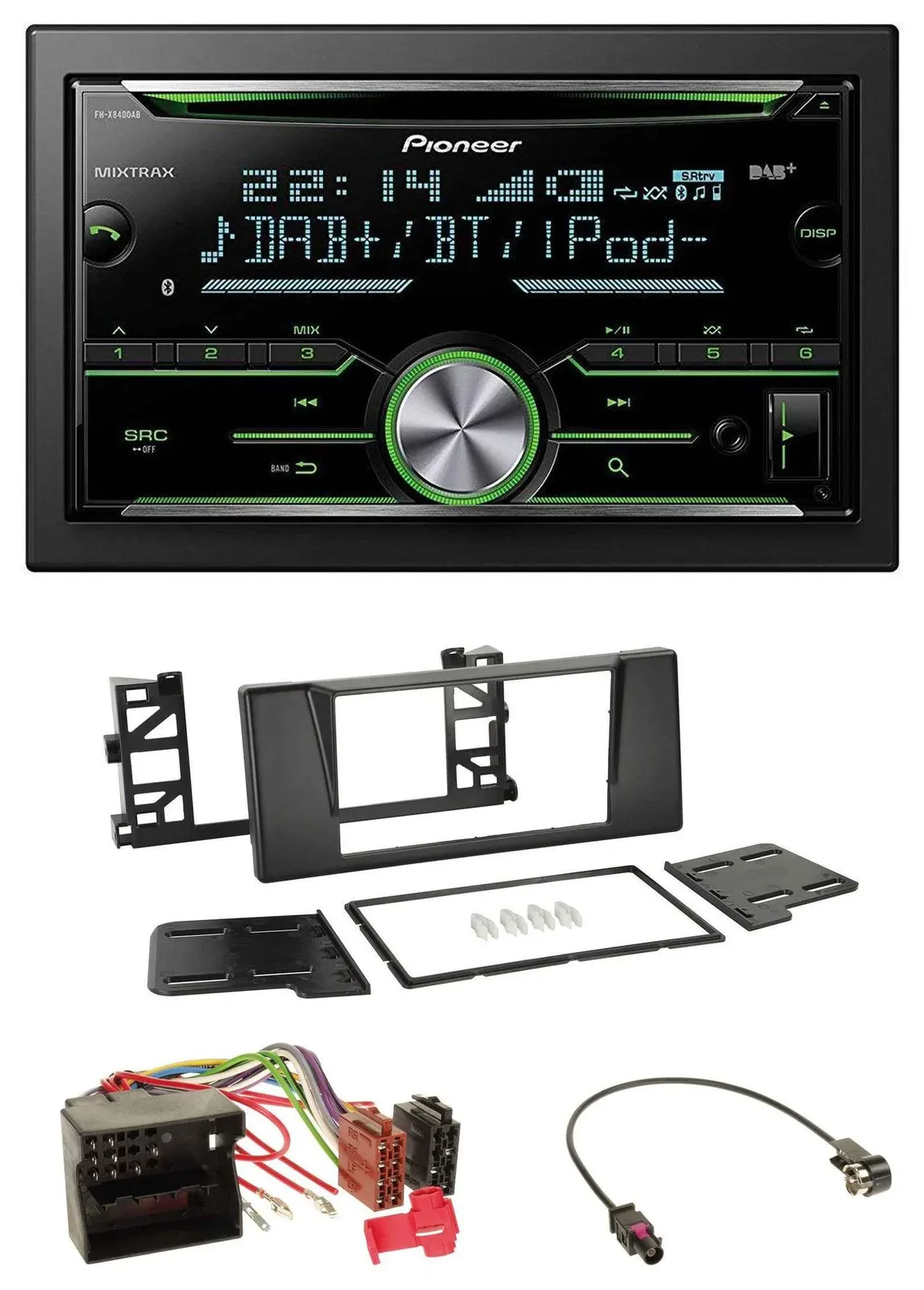 Pioneer Bluetooth MP3 DAB 2DIN USB CD Autoradio für BMW 5er E39 X5 Quadlock