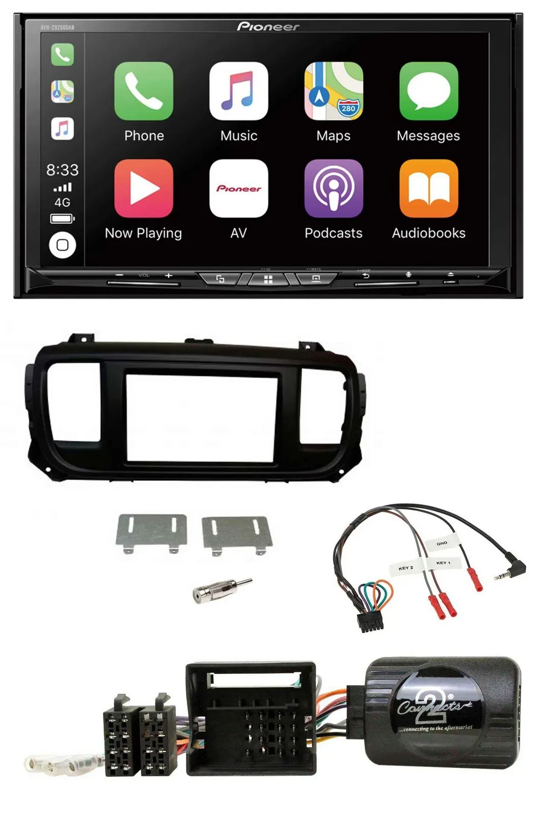 Автомагнитола Pioneer 2DIN USB DAB DVD Bluetooth для Toyota Proace/Citroen Jumpy