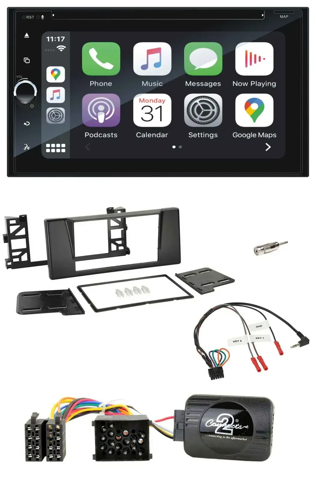 Blaupunkt DAB USB Bluetooth Lenkrad 2DIN TMC Navigation für BMW 5er E39 96-04 Ak
