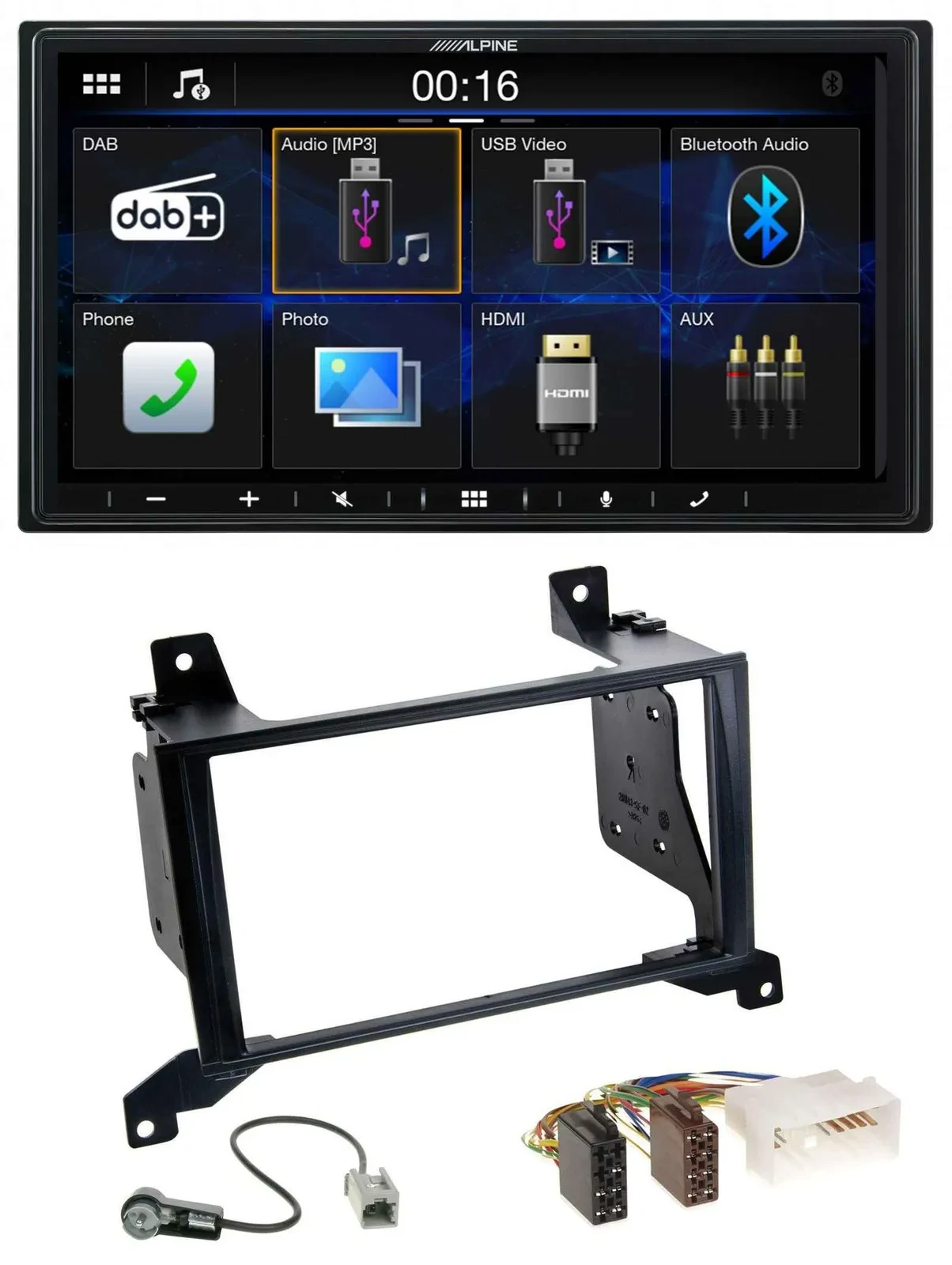 Alpine Bluetooth 2DIN MP3 DAB USB Autoradio für Hyundai Santa Fe CM 09-12
