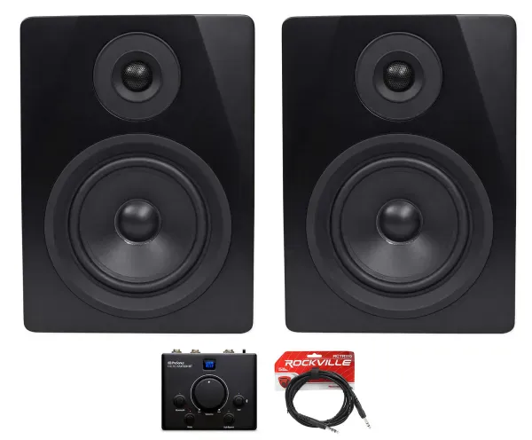 Pair Rockville APM5B 5.25" Studio Monitors+Presonus Bluetooth Monitor Controller