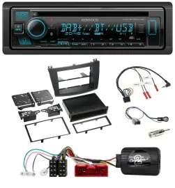 Kenwood Bluetooth DAB CD Lenkrad USB Autoradio für Mazda 3 2009-2013 analog