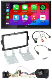 Автомагнитола JVC 2-DIN, Bluetooth, USB, DAB, для Dacia (с 2012), черный глянец